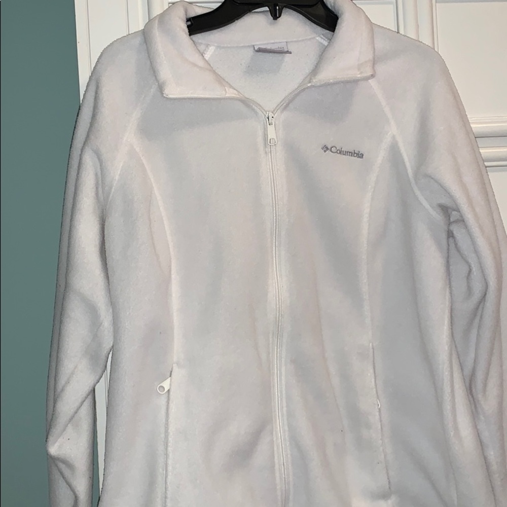 white Columbia zip up jacket; size: PL